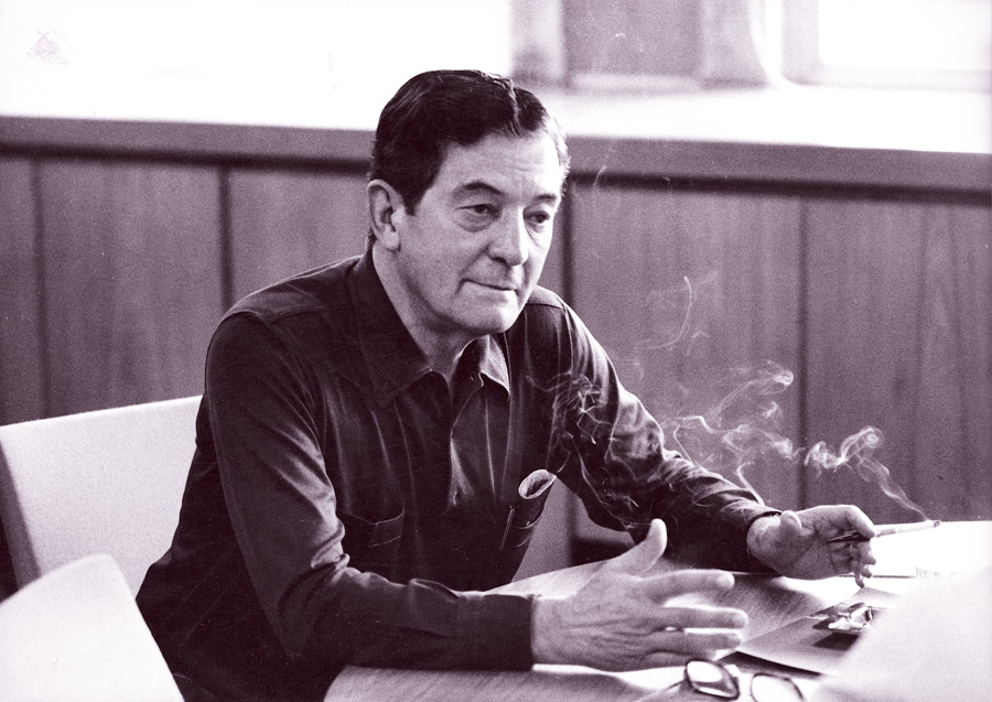 Maurílio Biage na época da criação da Zanini Renk em foto preto e branco.