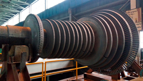 turbina a vapor passando por processo de repotenciamento